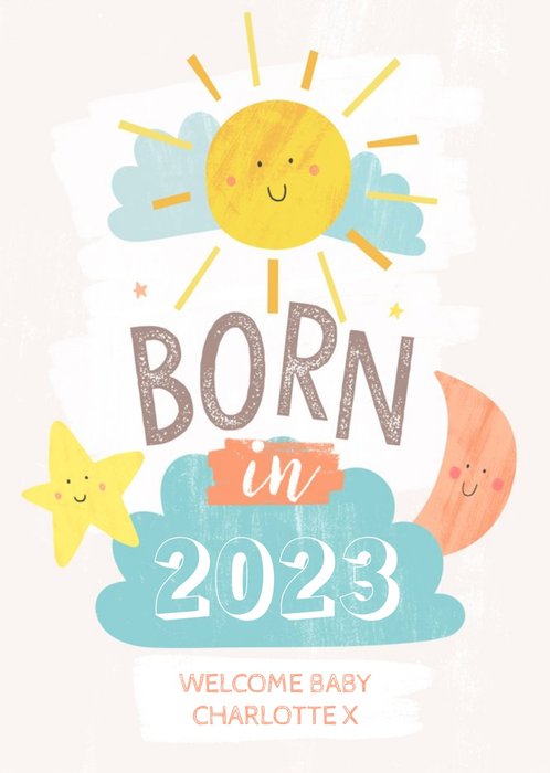 Cute Gender Neutral Born in 2020 New Baby Card