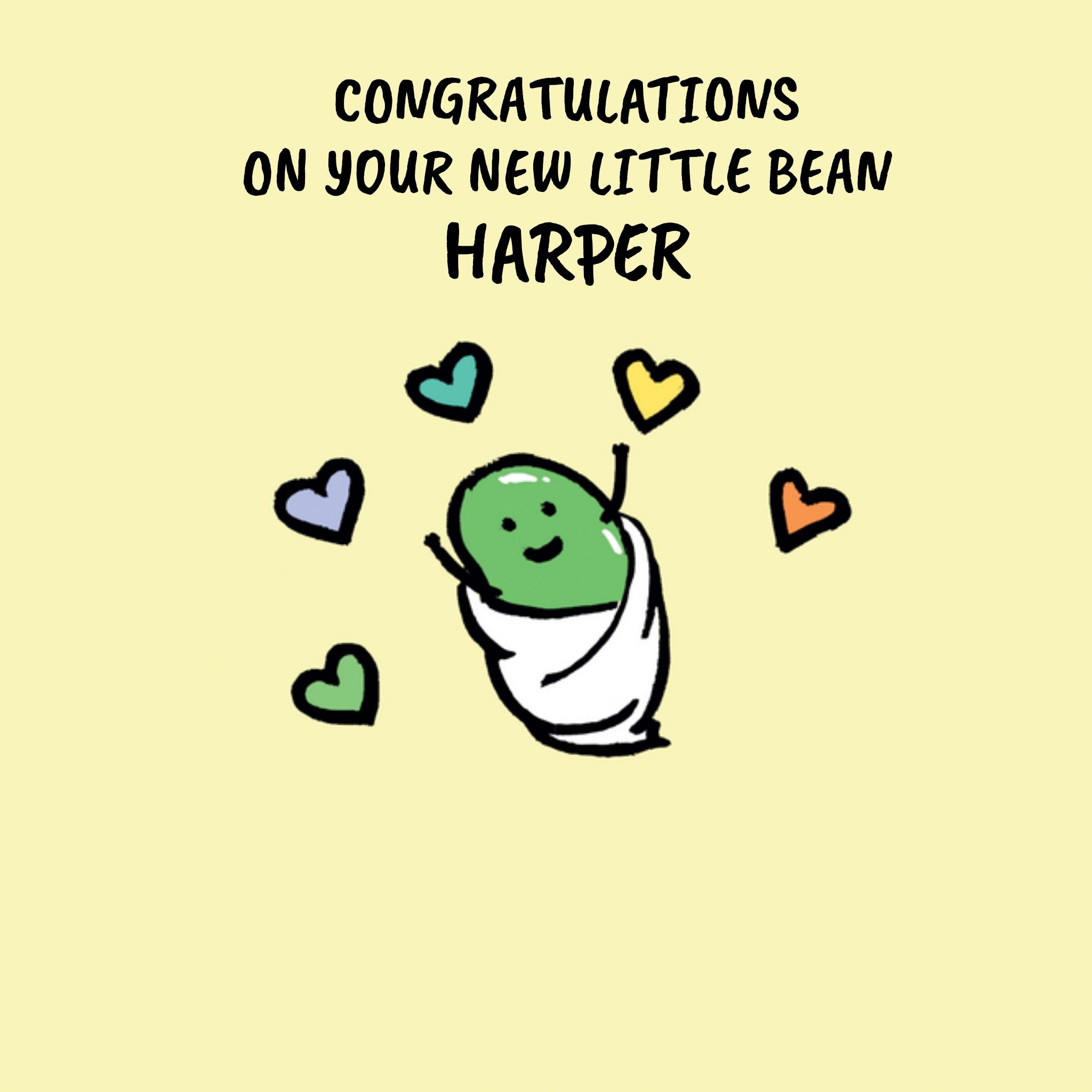 New Baby Congratulations Card, Square