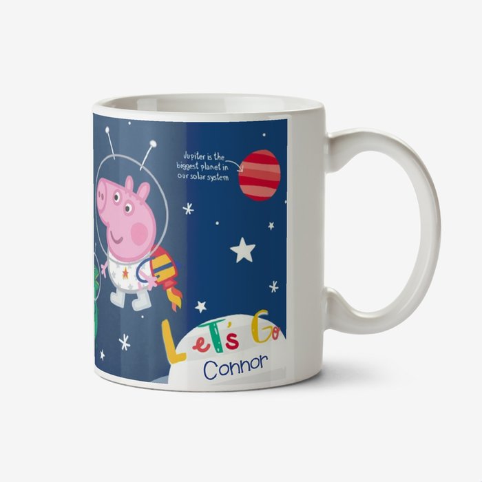 Peppa Pig Up In Space Personalised Mug