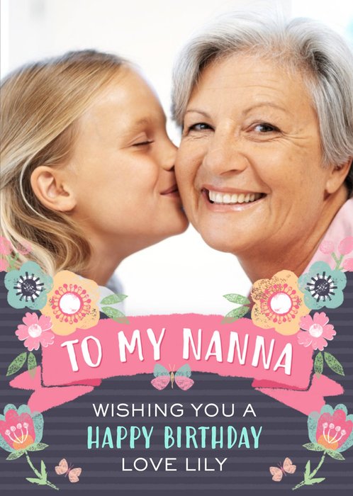 Happy Birthday to my Nanna Banner Photo Card