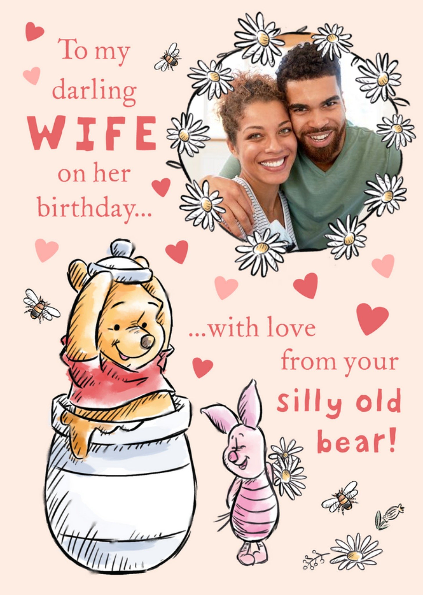 Disney Winnie The Pooh Darling Wife Photo Upload Birthday Card Ecard