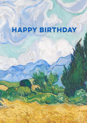 The National Gallery Wheatfield With Cypreses Birthday Card