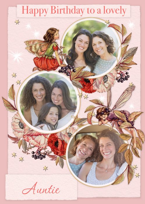 Flower Fairies Lovely Auntie Photo Upload Birthday Card