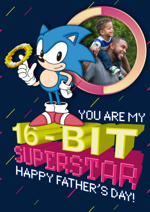 Sega Sonic You Are My 16 Bit Superstar Photo Upload Father's Day Card
