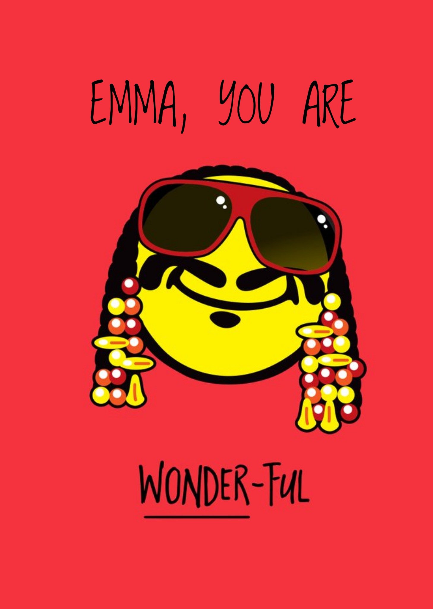 Moonpig Smiley World - You Are Wonder-Ful Birthday Card - Stevie Wonder, Large