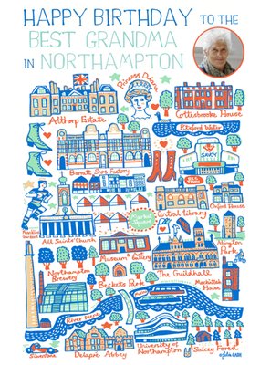 Northampton Illustraions Photo Upload Birthday Card
