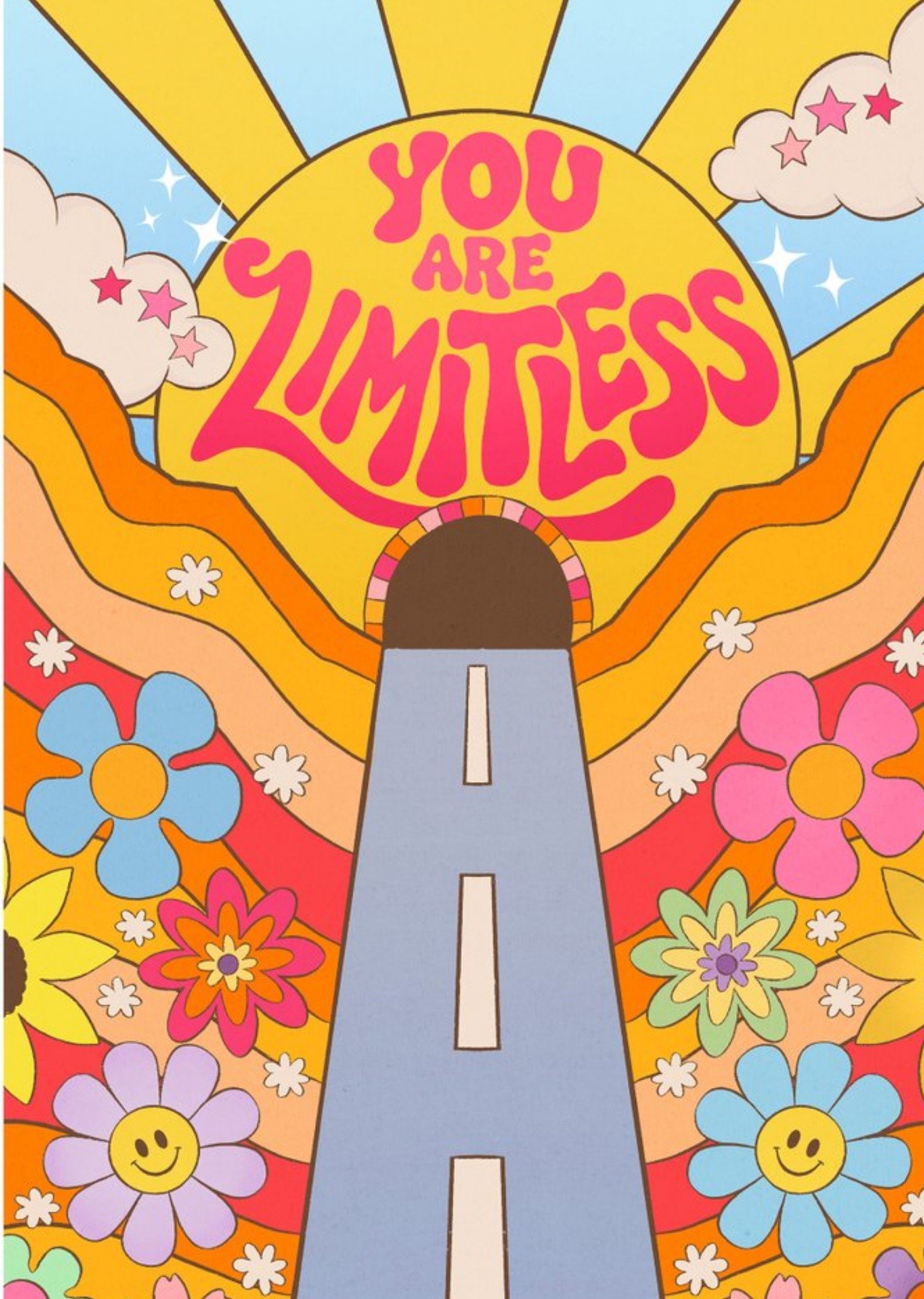 Moonpig You Are Limitless 70's Style Card Ecard