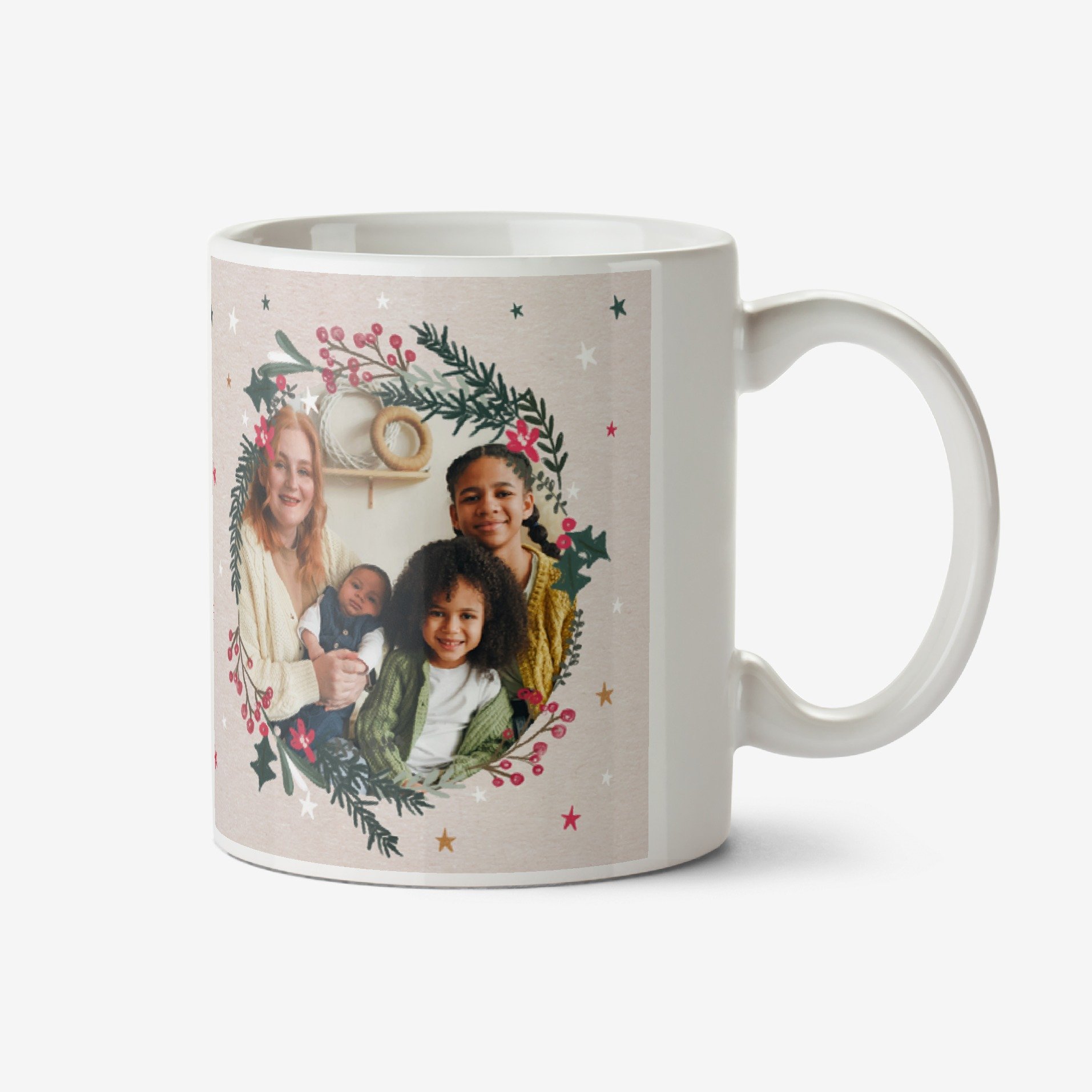 Moonpig Floral Festive With Love This Christmas Personalised Christmas Mug Ceramic Mug