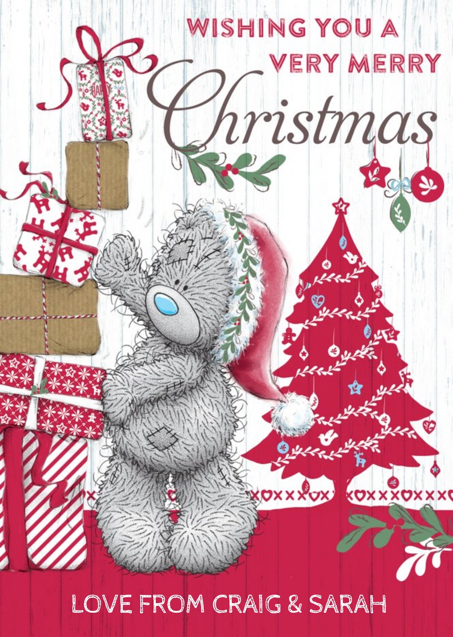 Me To You Tatty Teddy Wishing A Very Merry Christmas Card