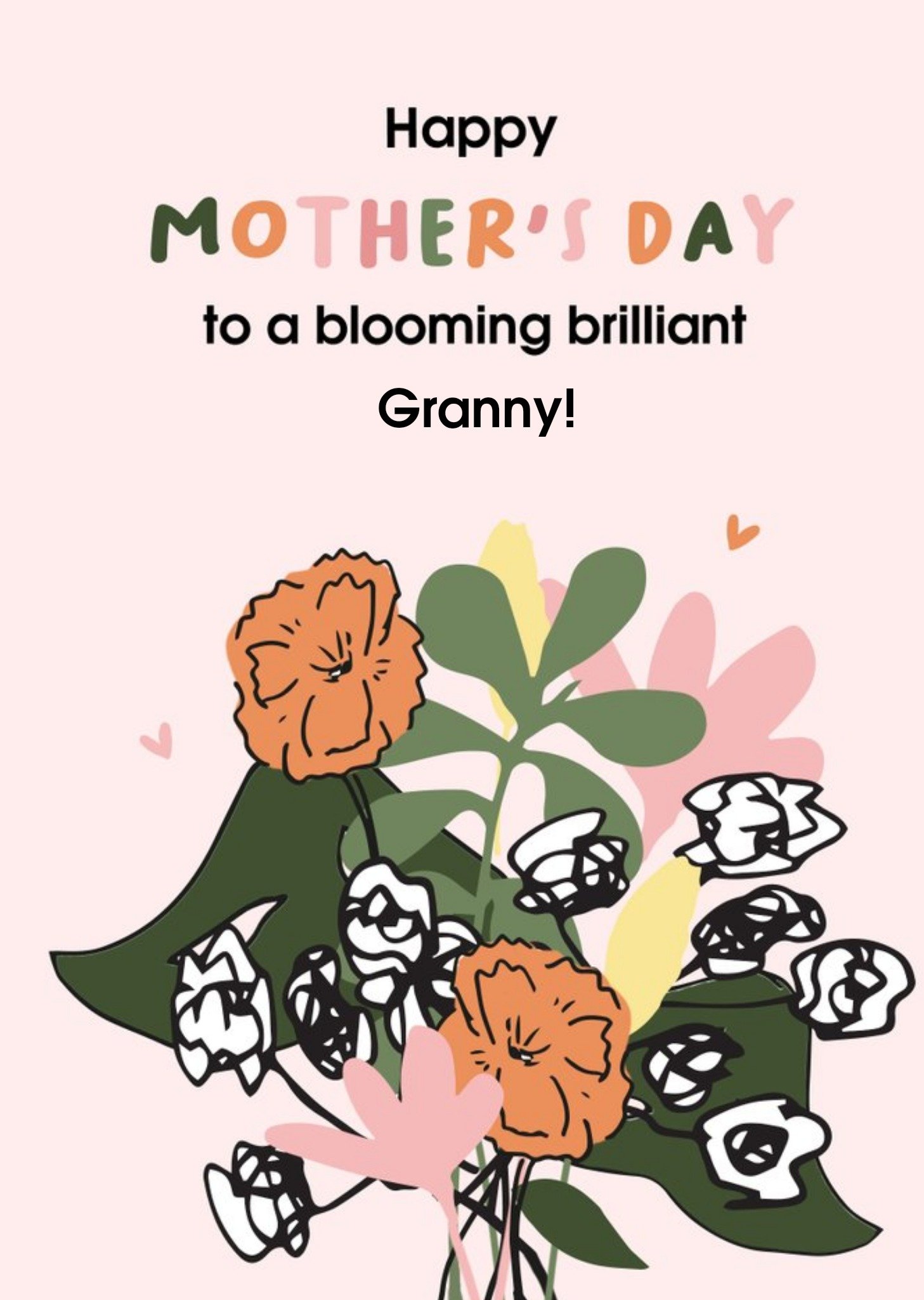 Moonpig Bloom Free Sian Roberts Floral Pink Mother's Day Card Ecard