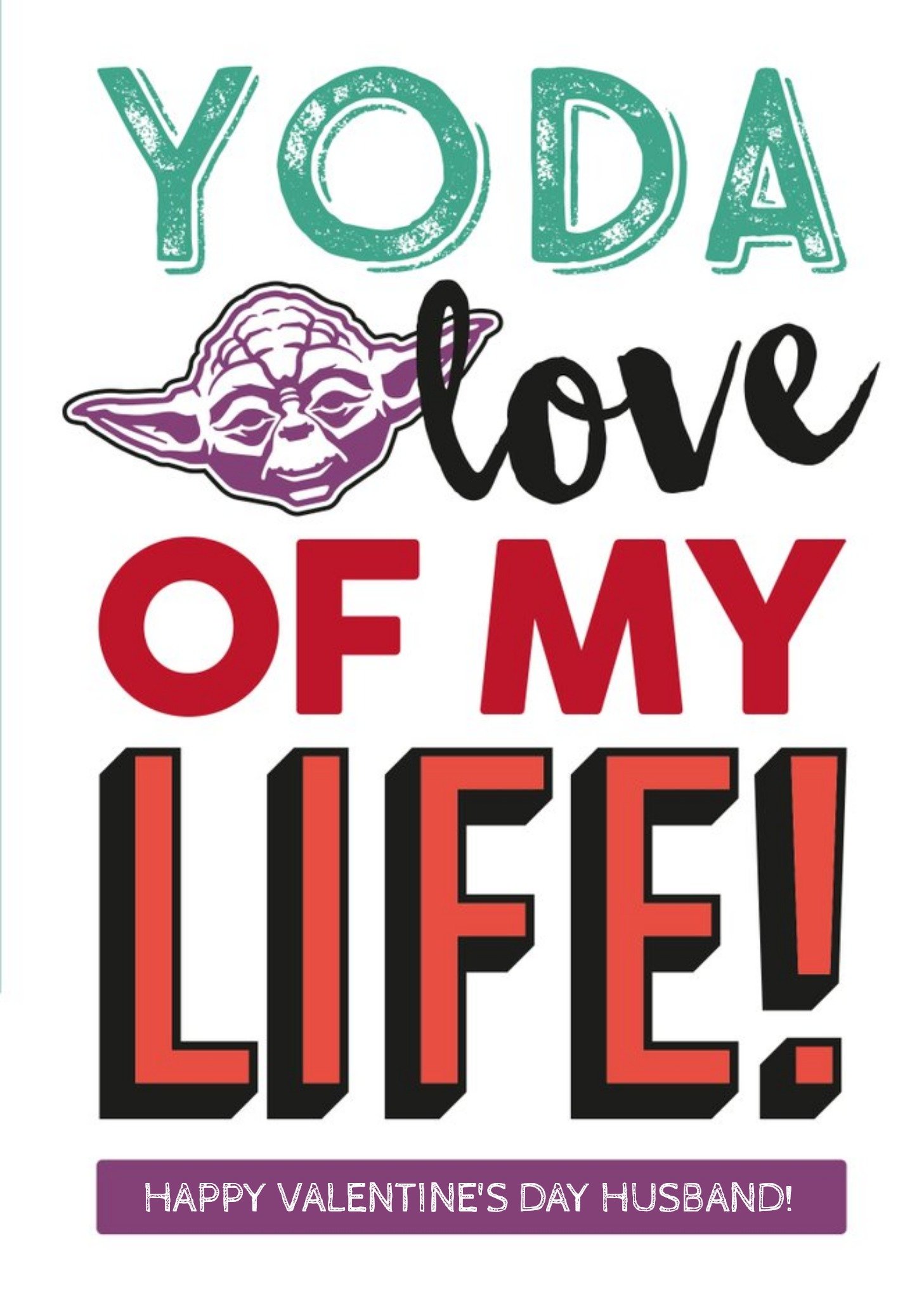 Disney Star Wars Yoda Love Of My Life Valentine's Day Husband Card, Large