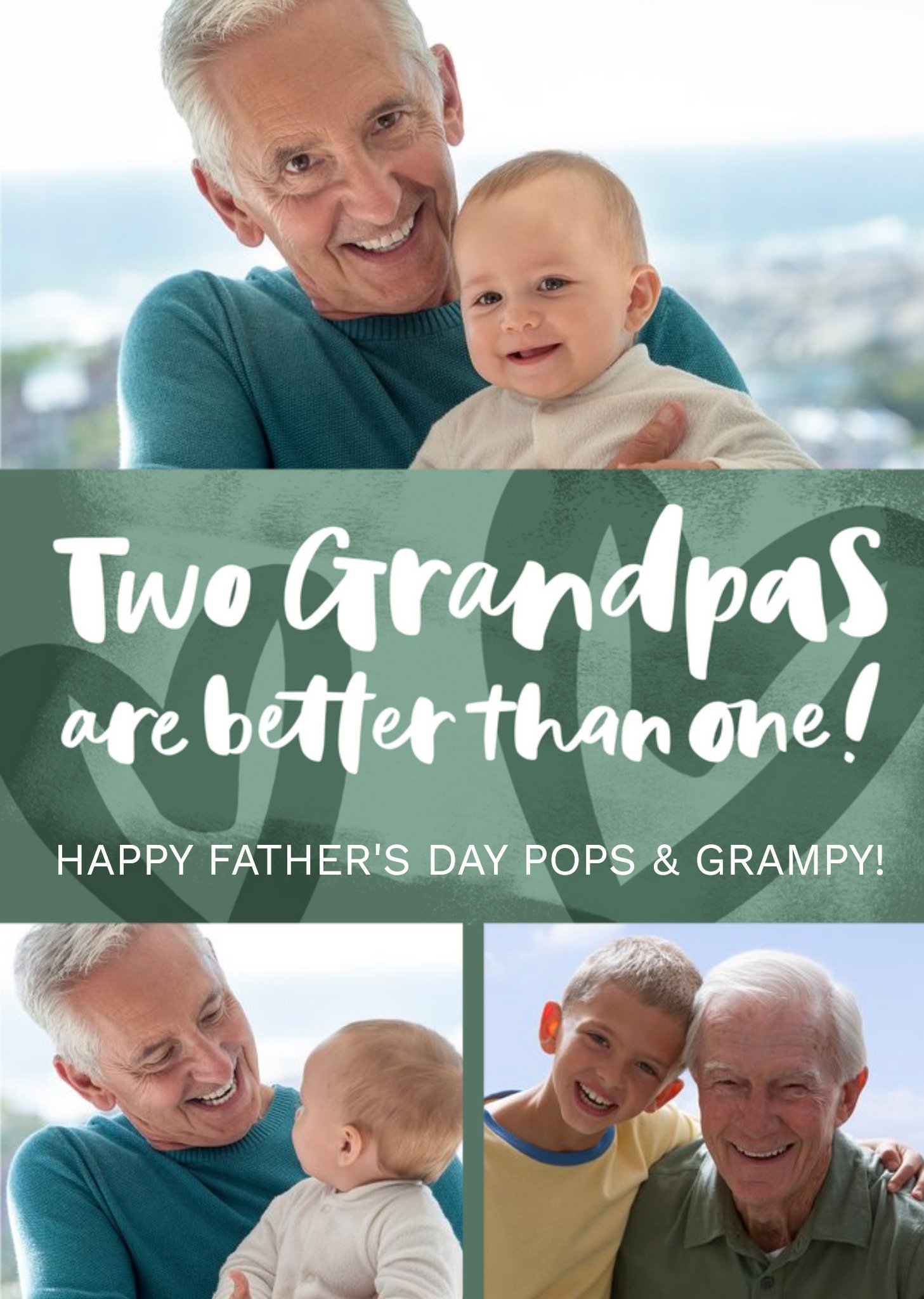 Words And Stuff Hand Lettered Two Grandpas Photo Upload Father's Day Card Ecard