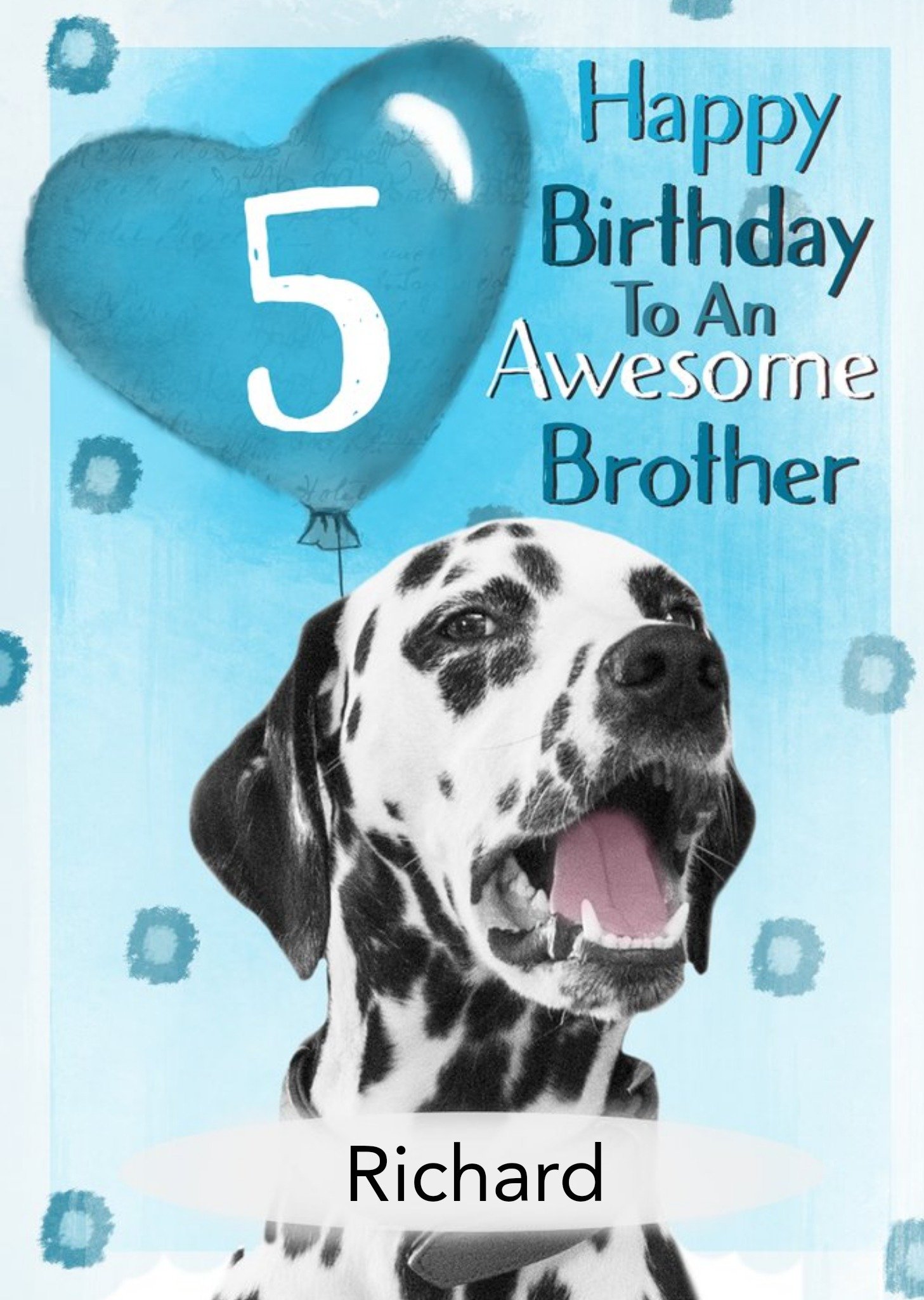 Photo Of Dog With Birthday Balloon Brother 5th Birthday Card Ecard