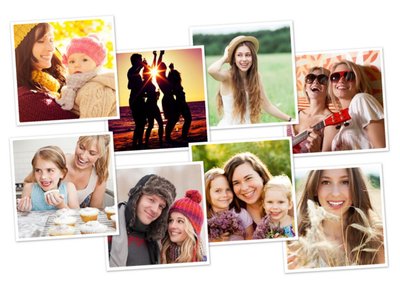 Classic 8 Squares Personalised Photo Upload Greetings Card