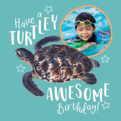 National History Museum Have a Turtley Awesome Birthday Photo Upload Card