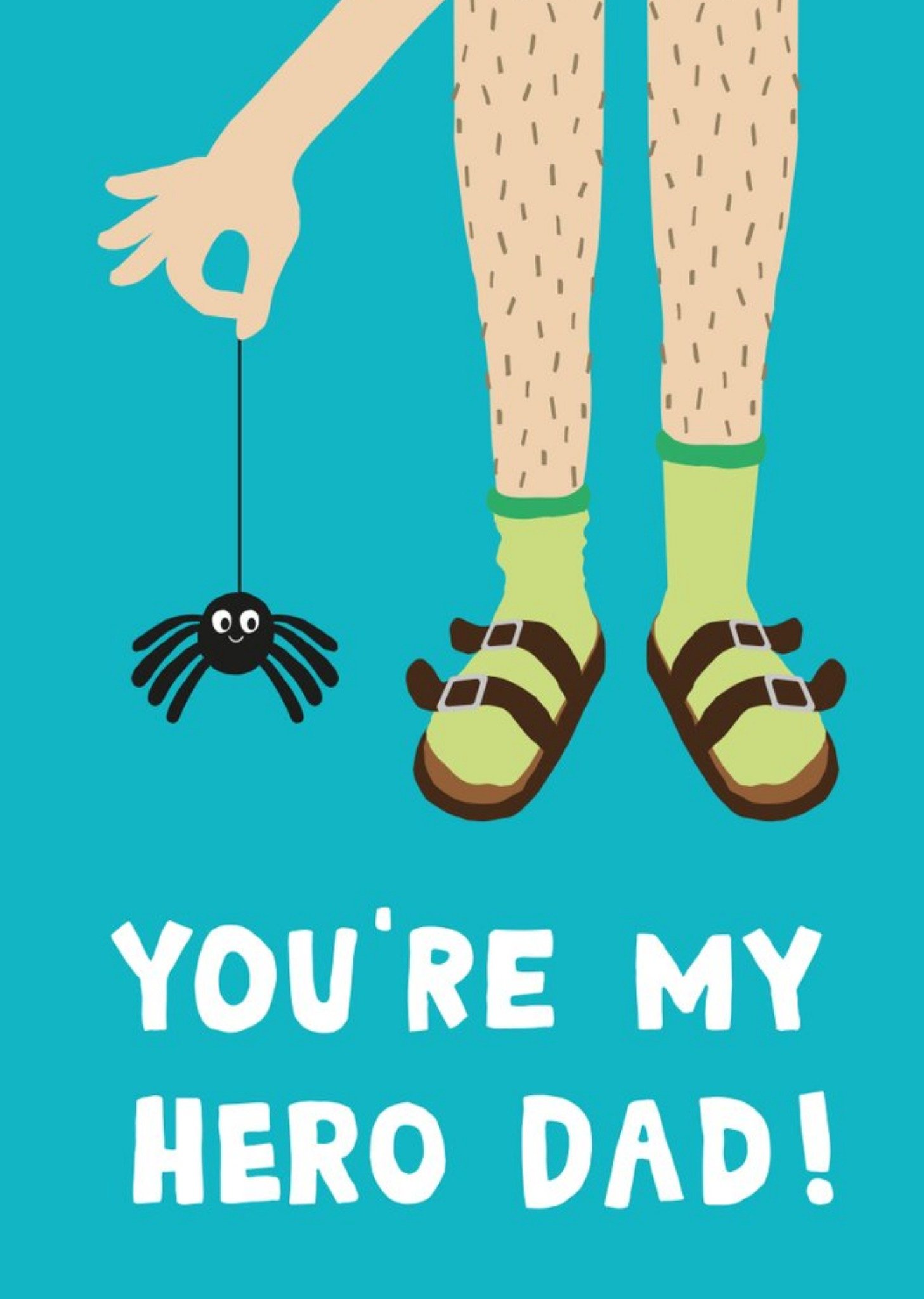 Moonpig Illustration Of A Man Catching A Spider Father's Day Card Ecard