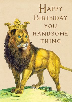 Happy Birthday You Handsome Thing Lion Card