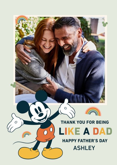 Disney Mickey Mouse Like A Dad Photo Upload Father's Day Card