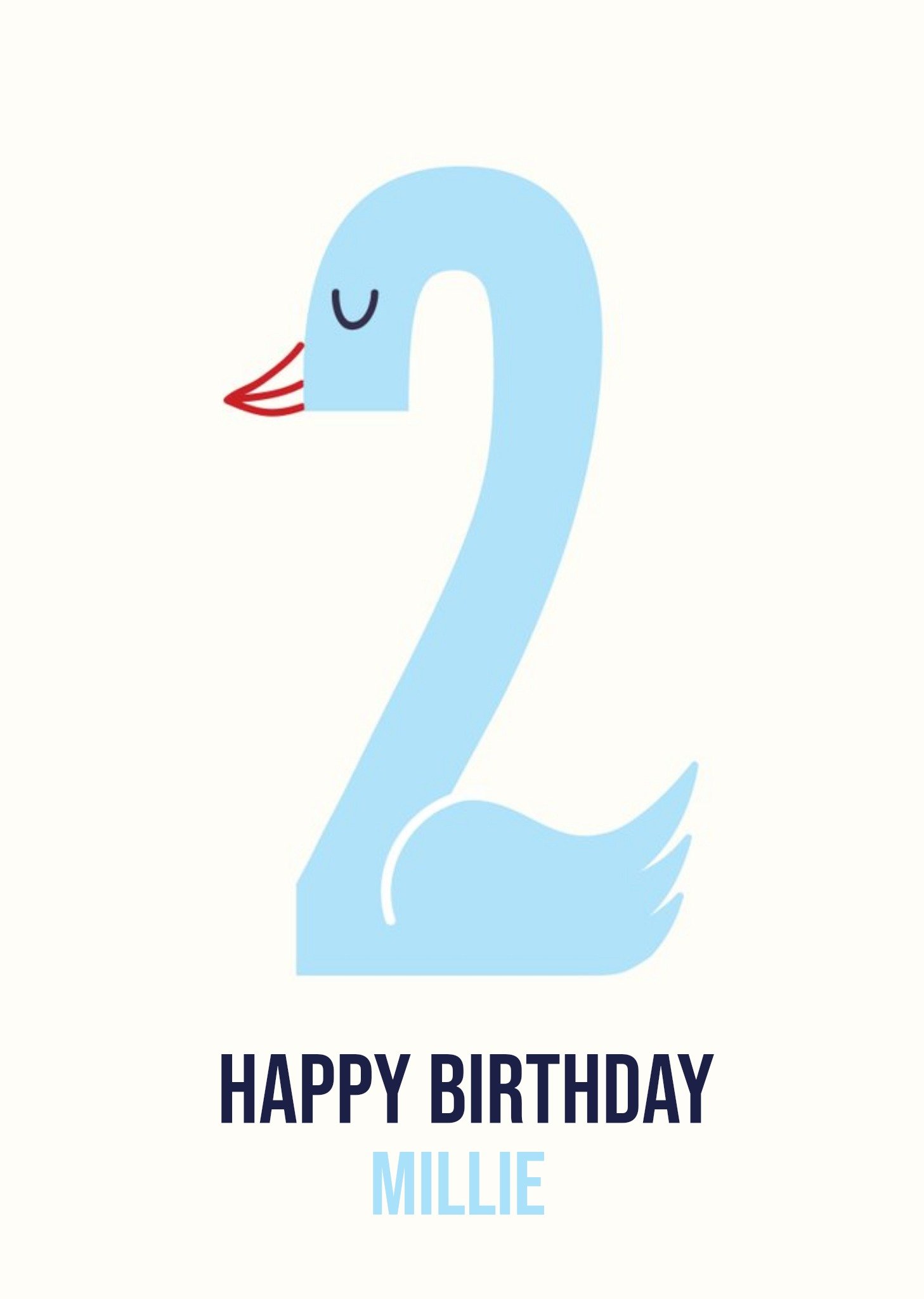 Moonpig Happy Birthday Card - Cute - Swan, Large