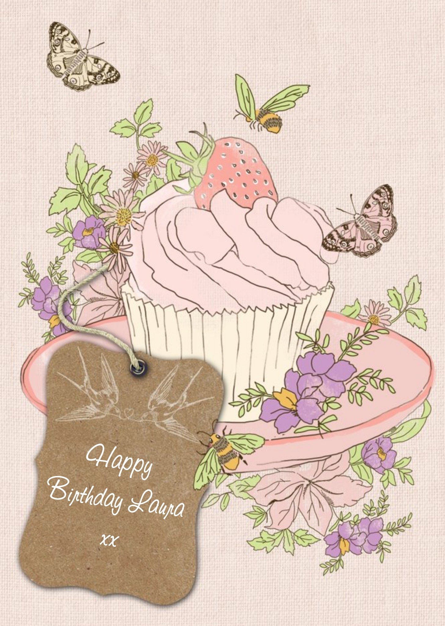 Moonpig Cupcake Birthday Card, Large