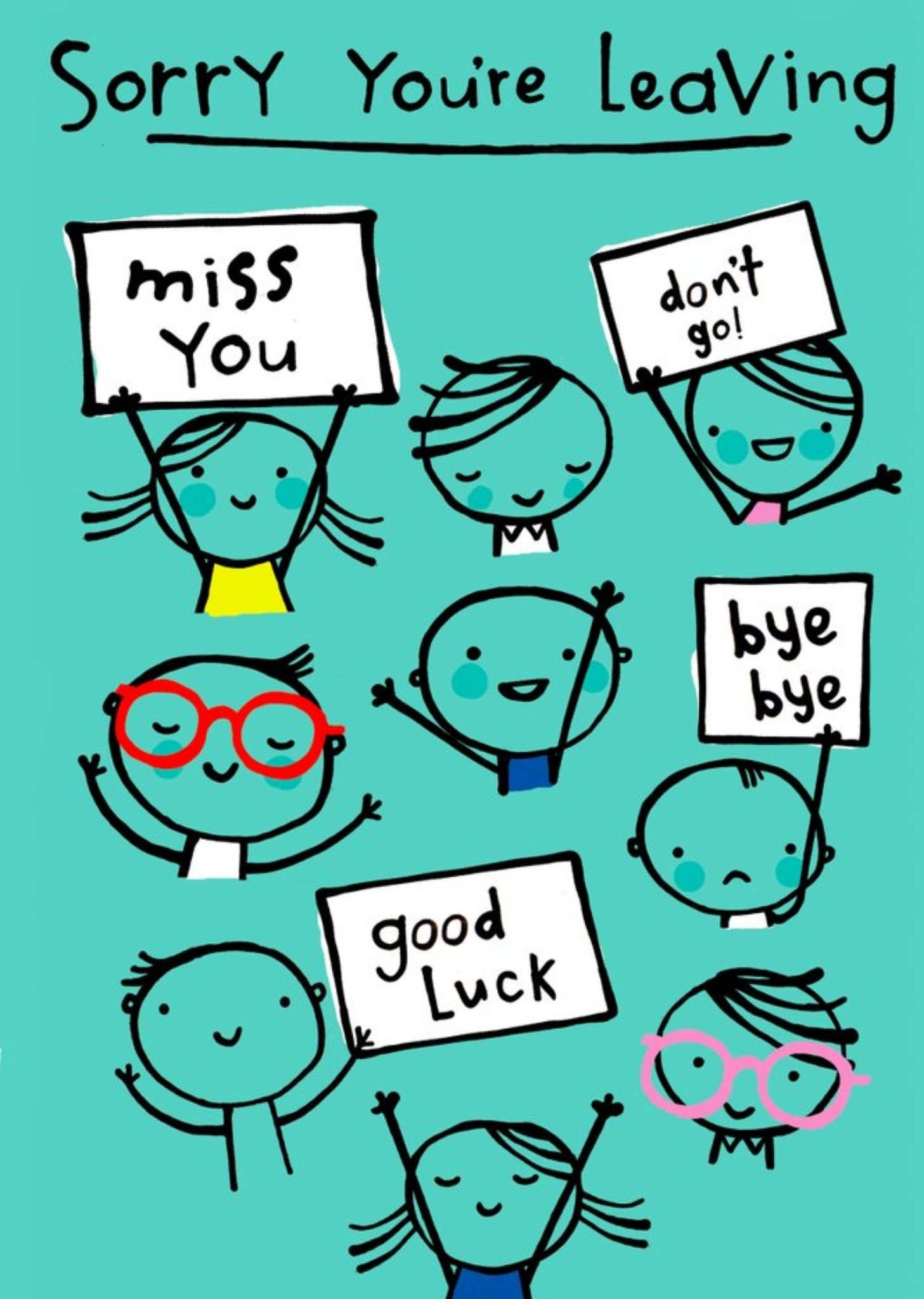 Moonpig Uk Greetings Carlton Cards Goodbye Leaving Good Luck Kids Card, Large
