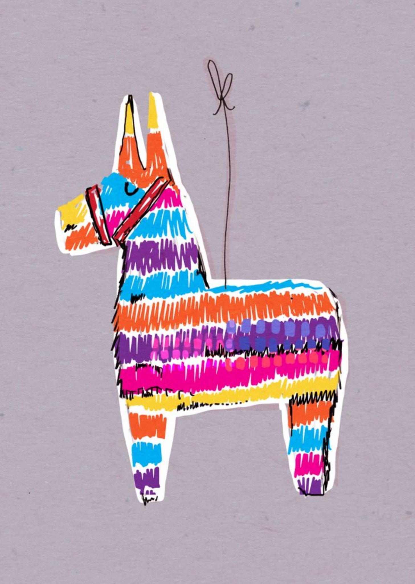 Rainbow Pinata Donkey Personalised Card