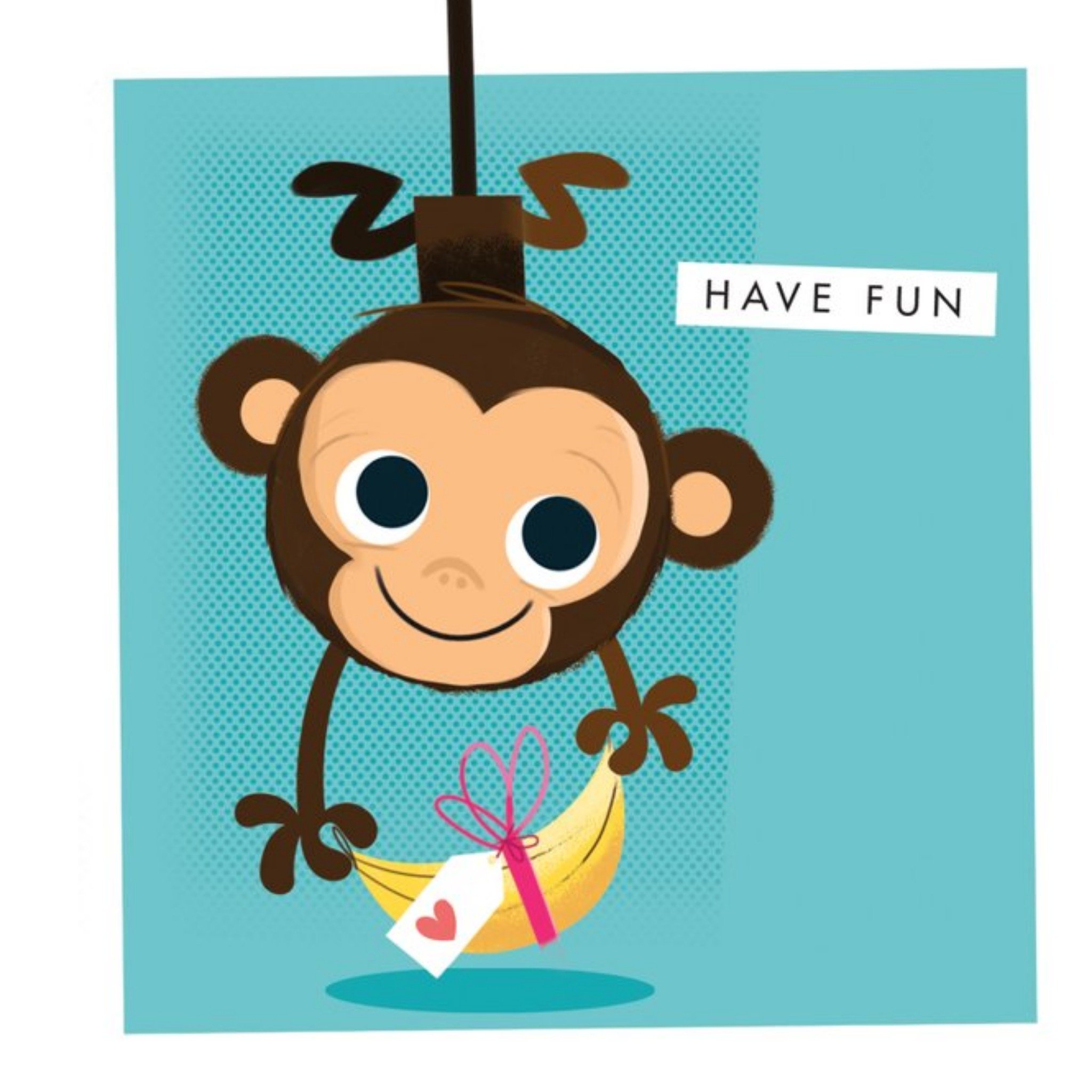 Moonpig Monkey With Banana Have Fun Birthday Card, Large