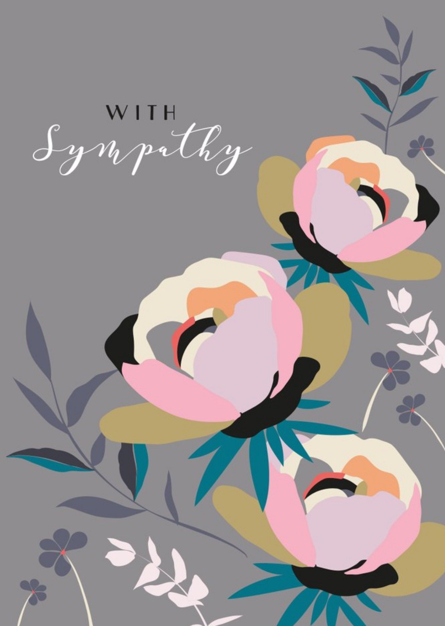 Laura Darrington Floral Illustrated Sympathy Card Ecard