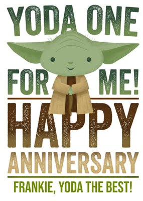Star Wars Baby, Yoda The One For Me. Yoda The Bestt Anniversary Card