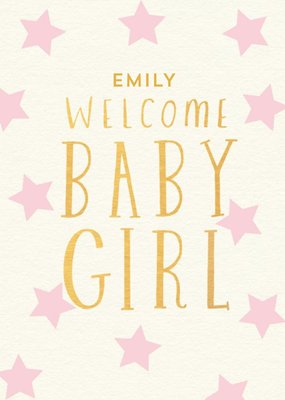 Welcome Baby Girl New Baby Card