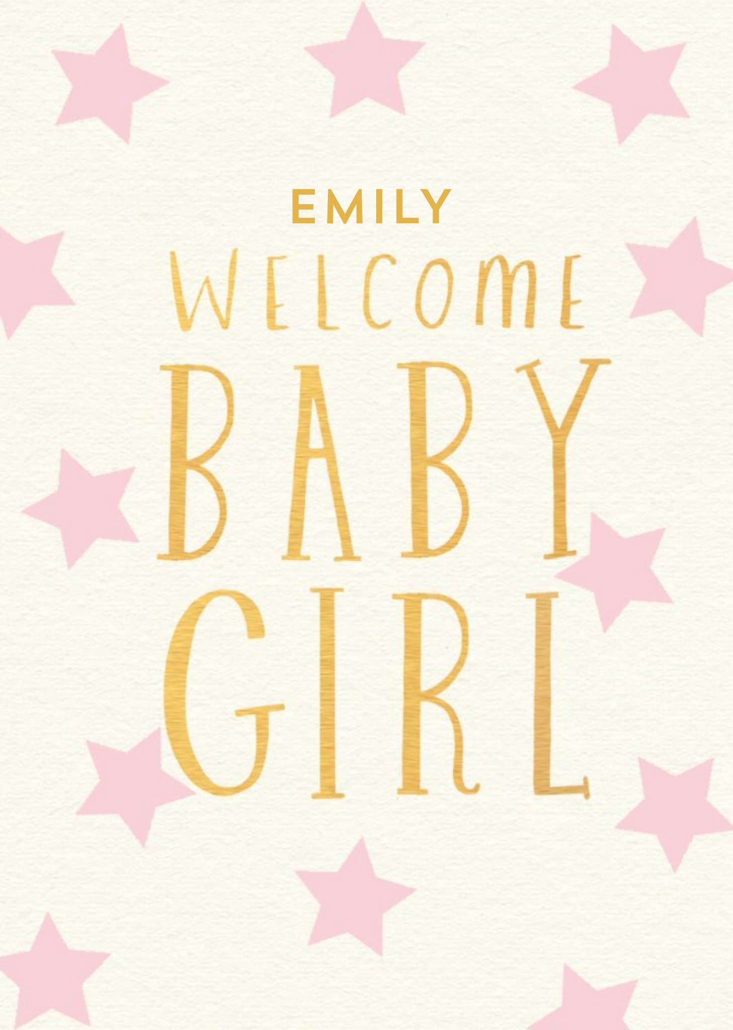 Moonpig Welcome Baby Girl New Baby Card, Large