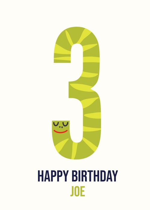 Happy Birthday Card - Cute - Snake