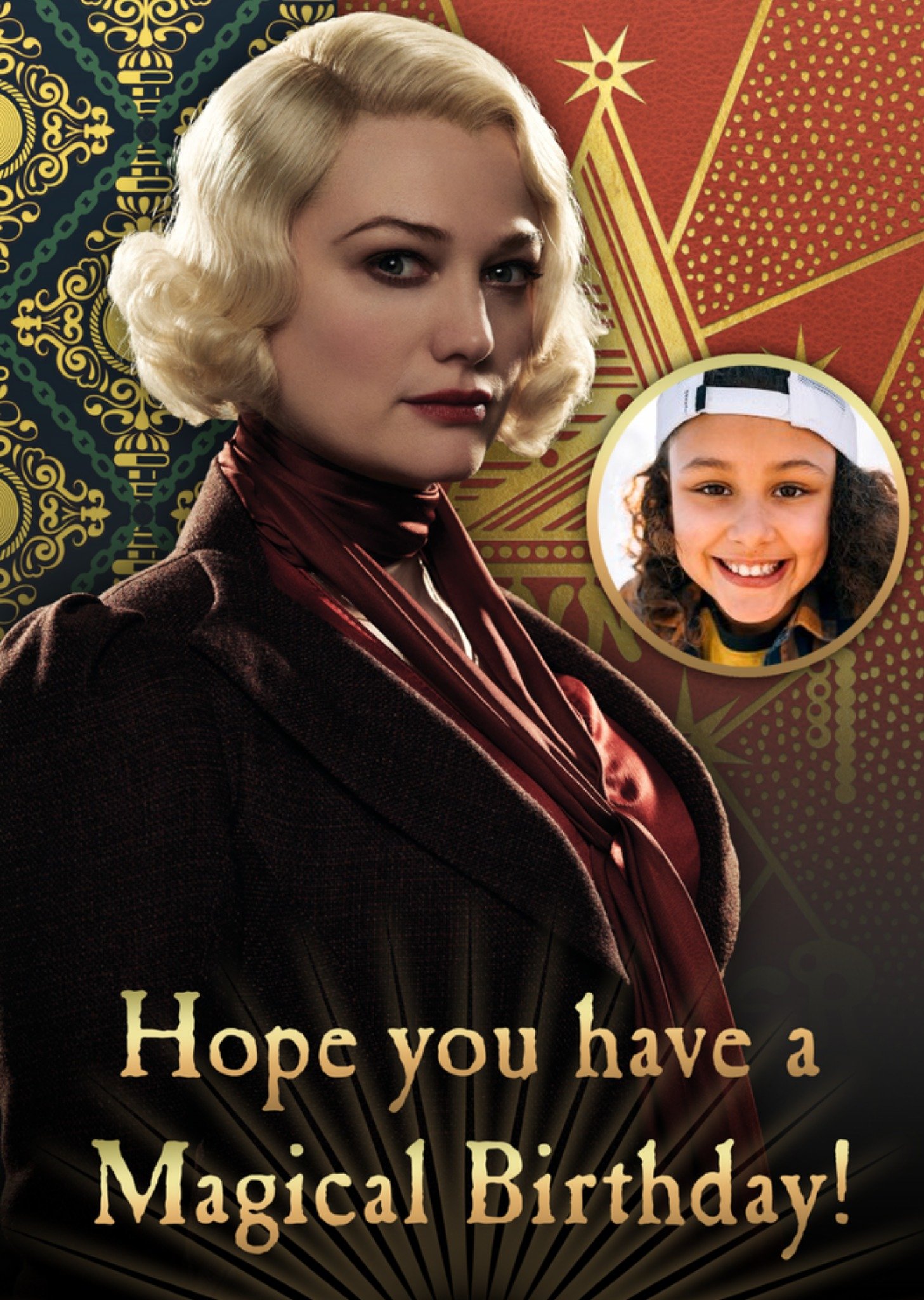 Harry Potter Fantastic Beasts: The Secrets Of Dumbledore Queenie Goldstein Photo Upload Birthday Card Ecard