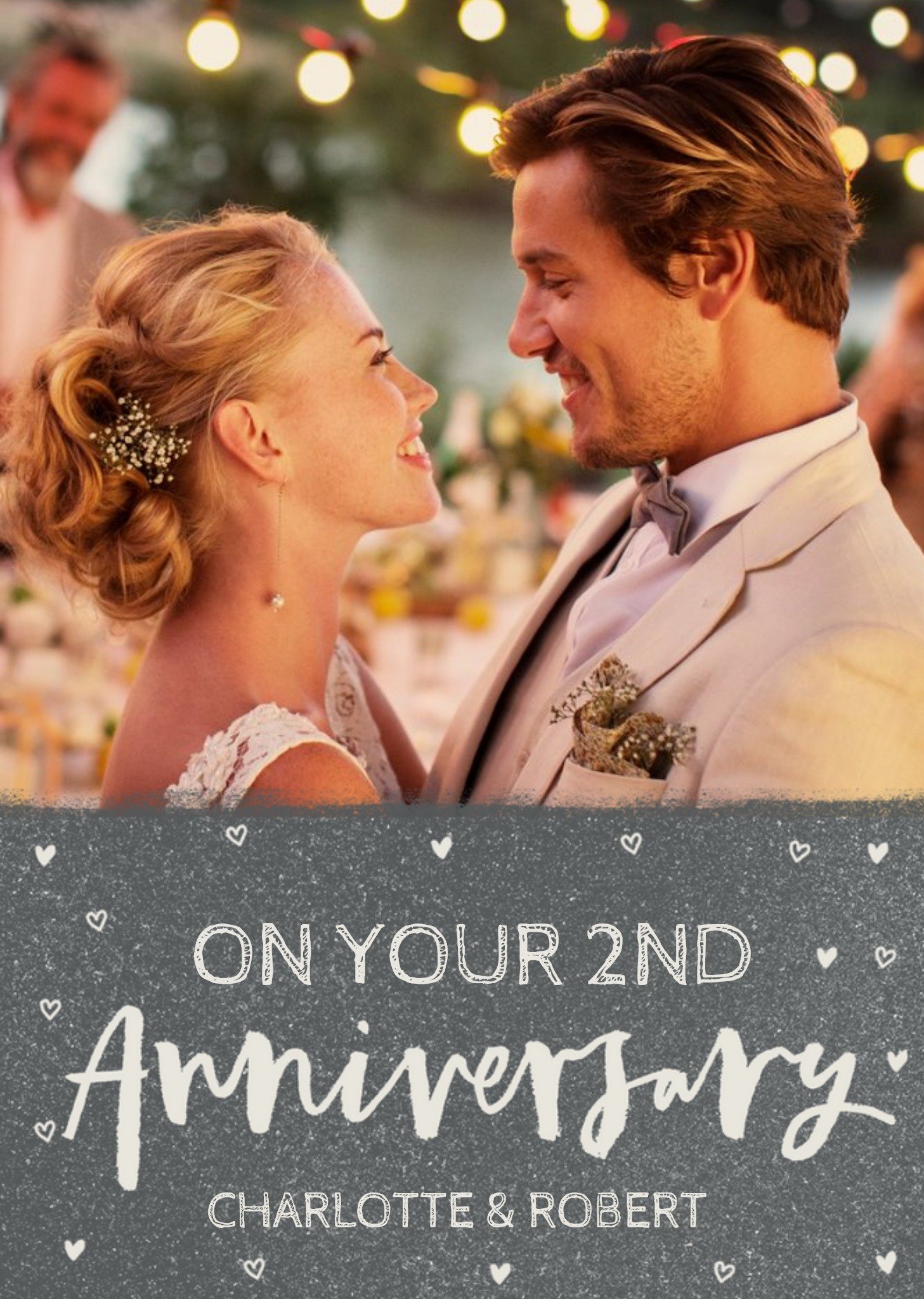 On Your Second Anniversary Photo Upload Card - 2nd Anniversary Ecard