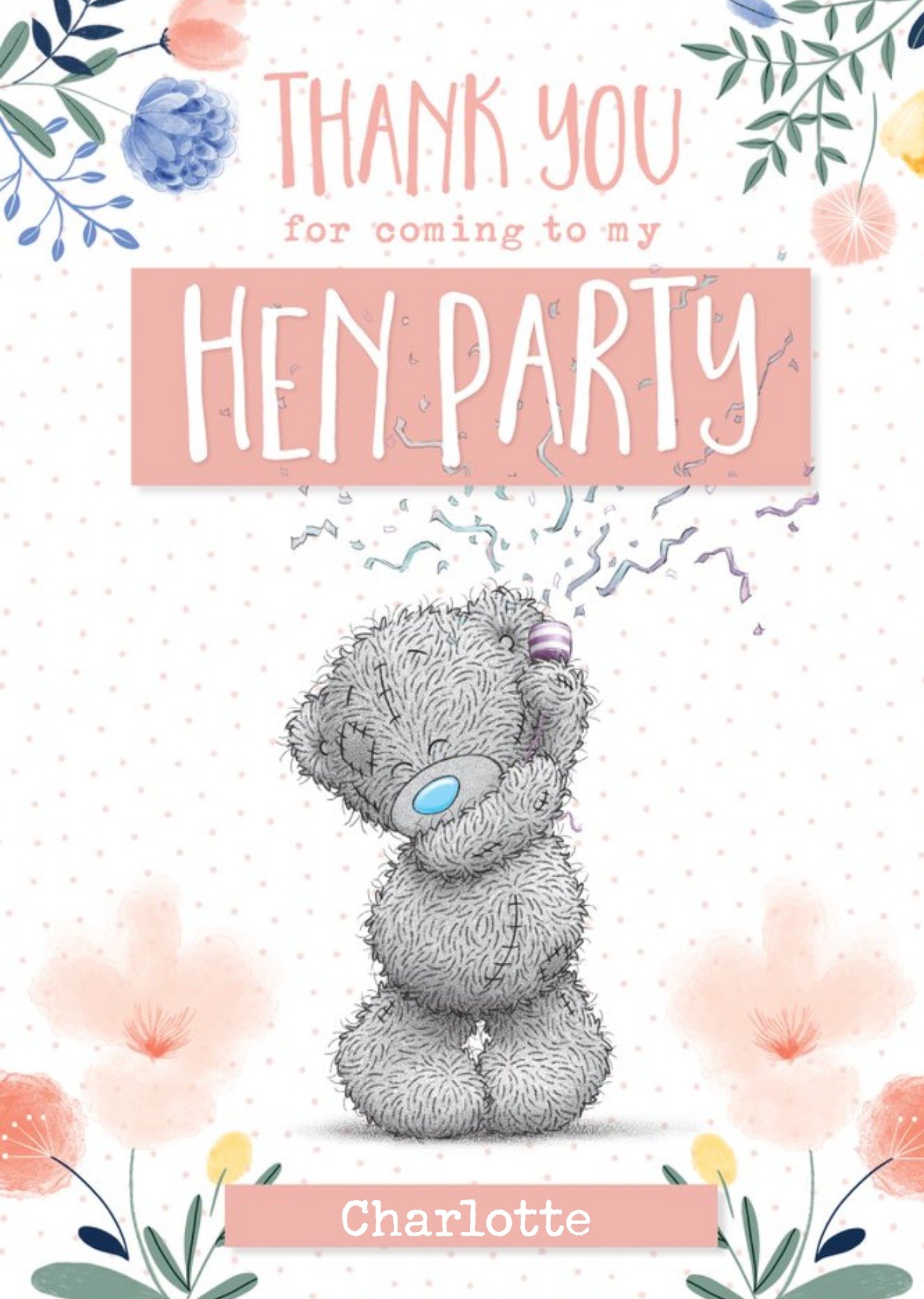 Cute Me To You Thank You For Coming To My Hen Party Wedding Card Ecard