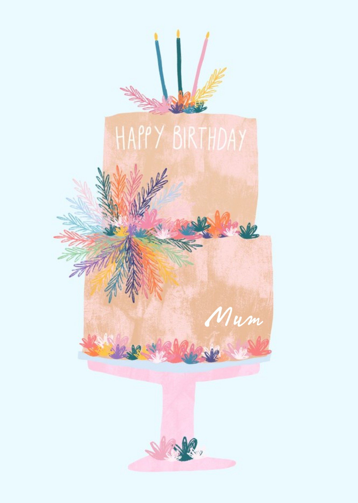 Moonpig Female Birthday Card - Birthday Cake - Mum, Large