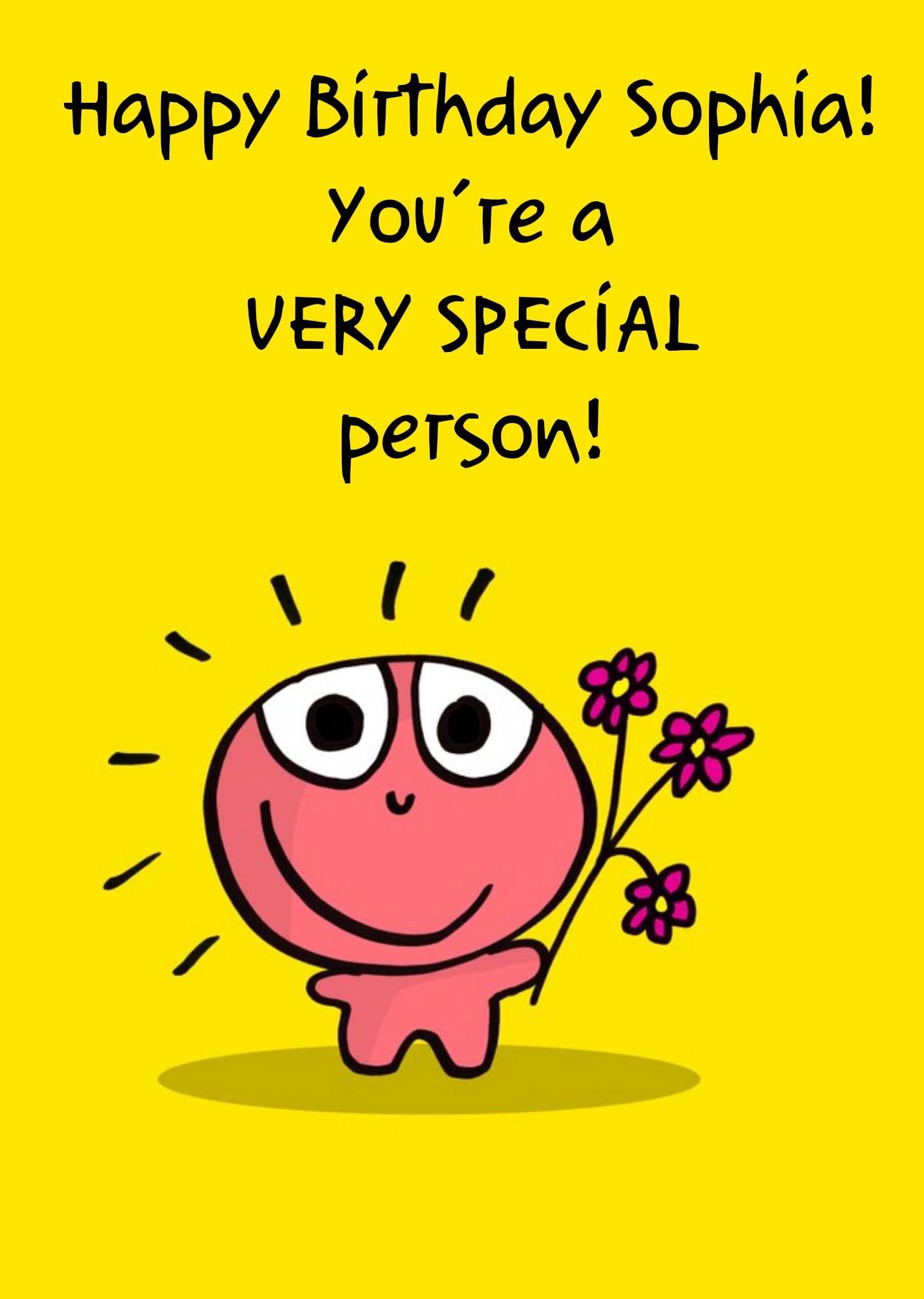 Moonpig Sunshine Yellow You're A Very Special Person Happy Birthday Card Ecard