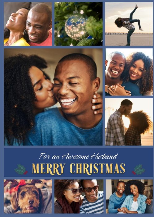 Awesome Husband Multiple Photo Upload Christmas Card
