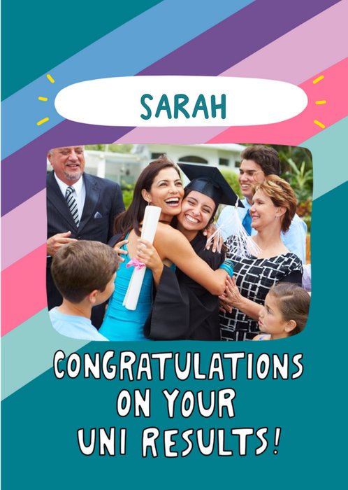 Angela Chick Bright Personalised Photo Upload Exams Congratulations Card