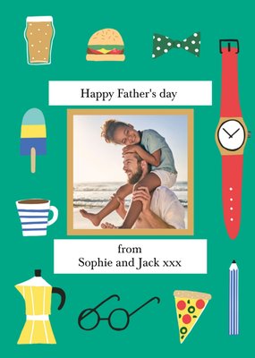 Father's Day Illustrations Photo Upload Card