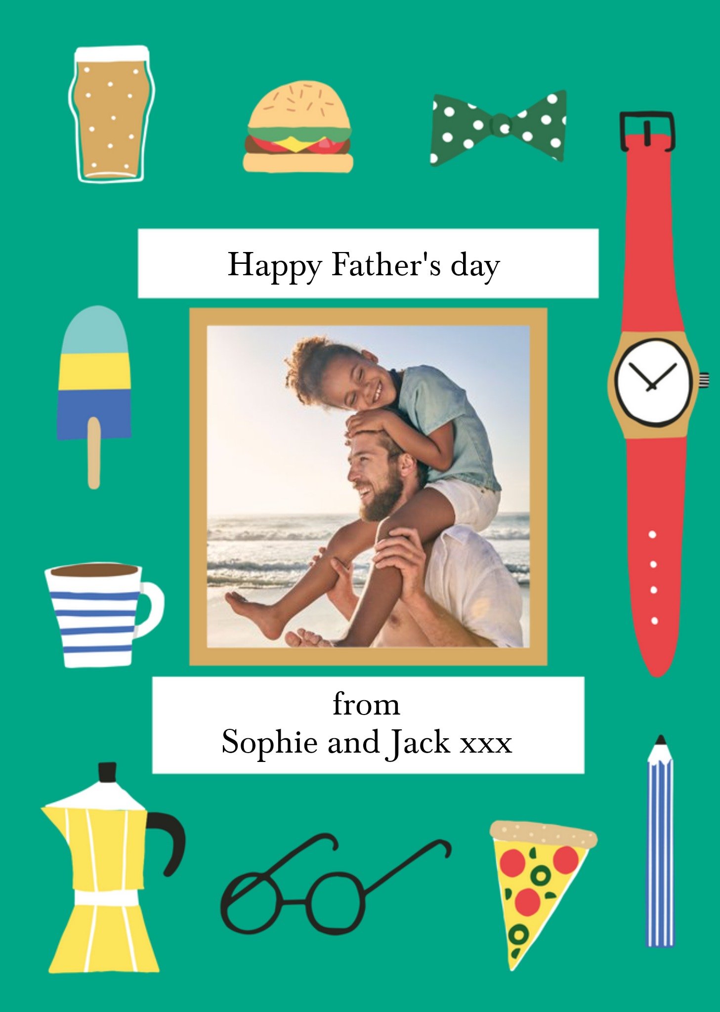 Father's Day Illustrations Photo Upload Card Ecard