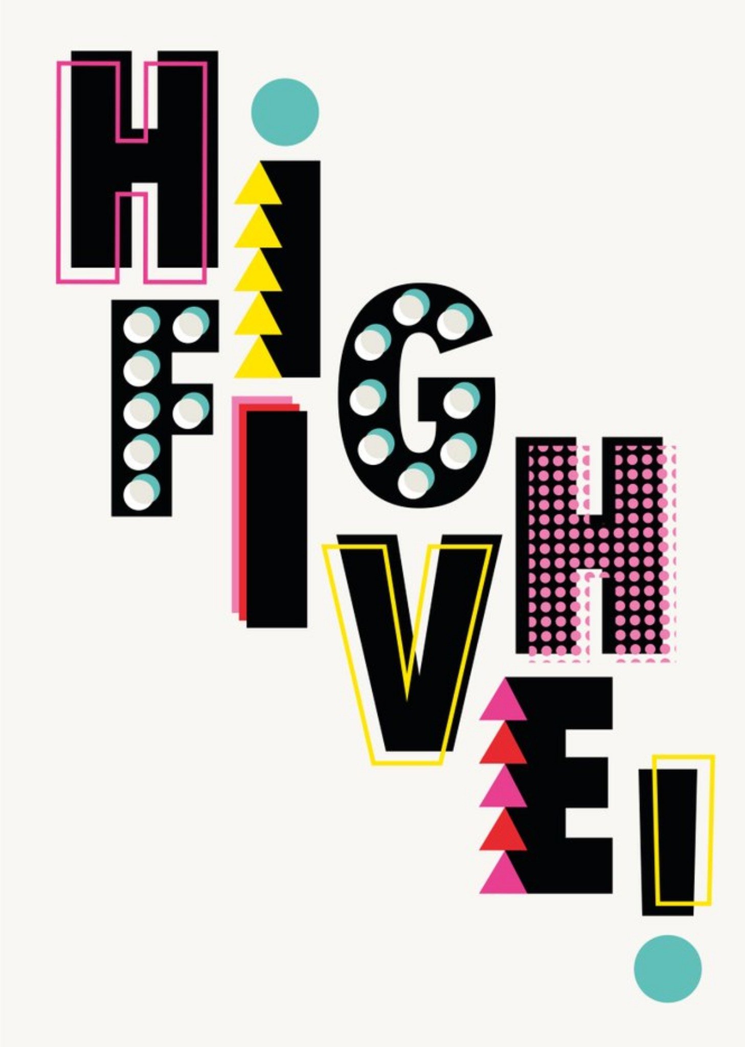 Retro Design High Five Card Ecard