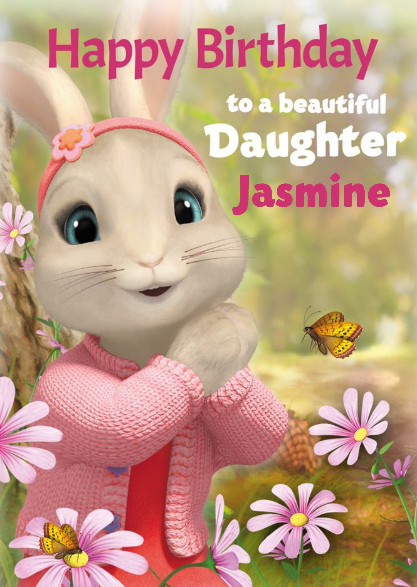 Cute Peter Rabbit To A Beautiful Daughter Birthday Card Ecard