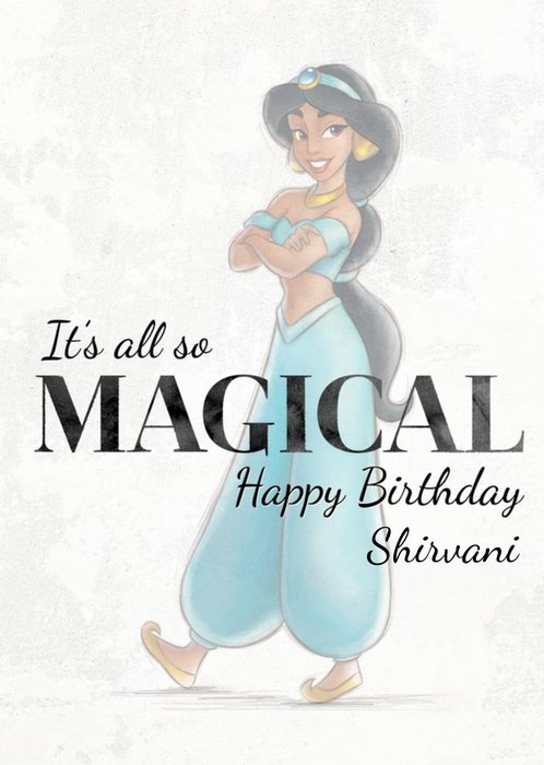 Disney Princess Jasmine Birthday Card