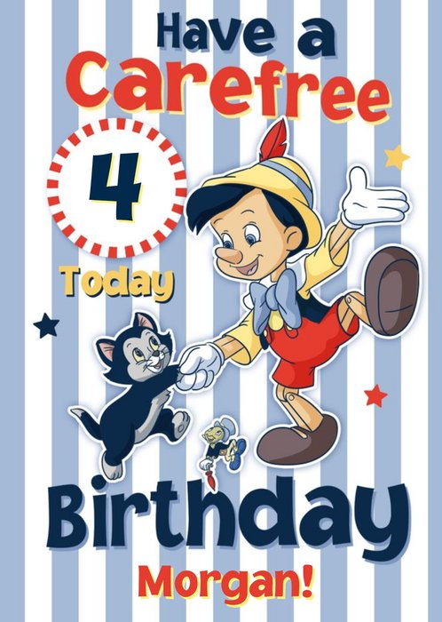 Disney Pinocchio Fun 4 Today Birthday Card