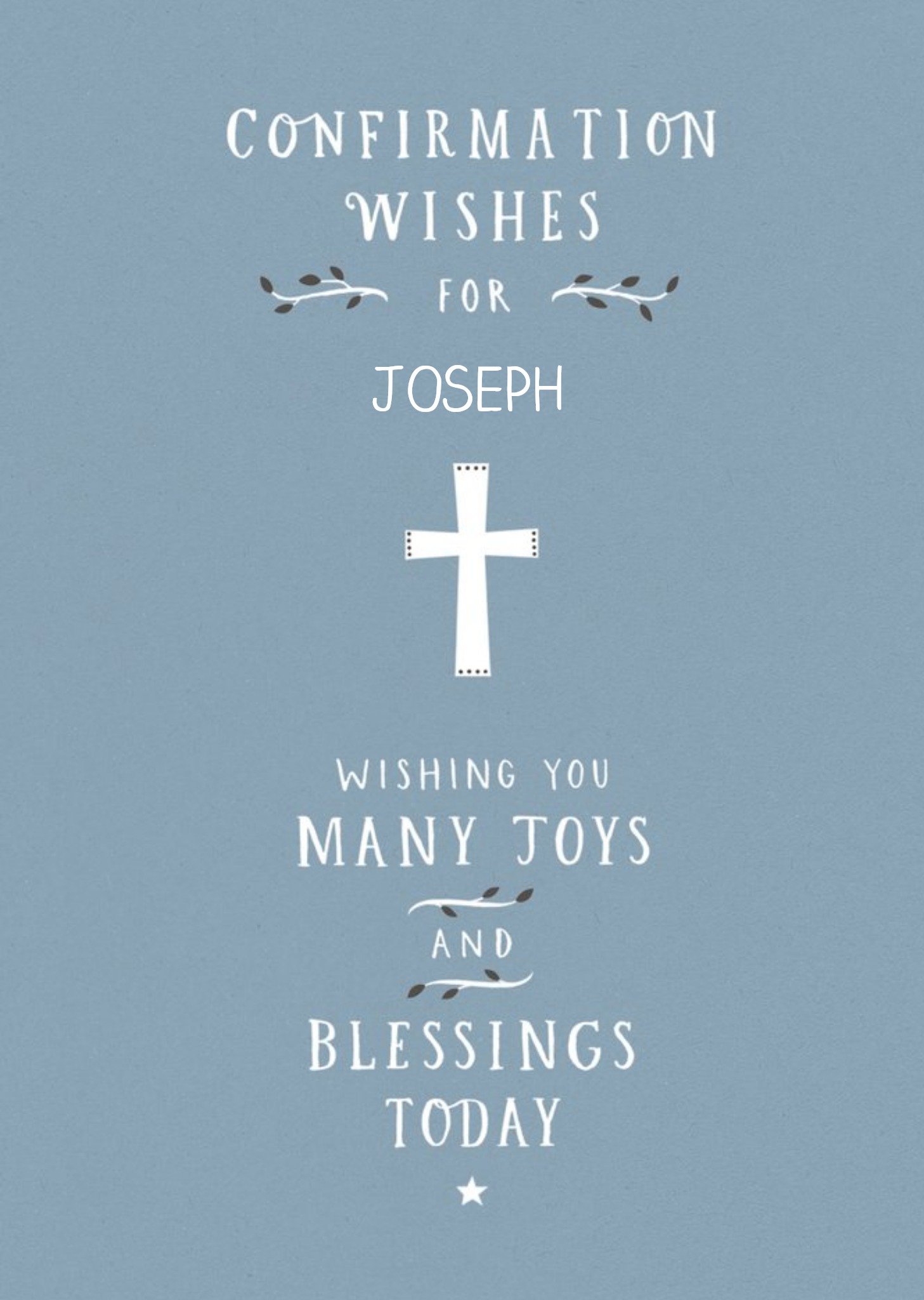 Guk Typographic Cross Blessings Confirmation Card