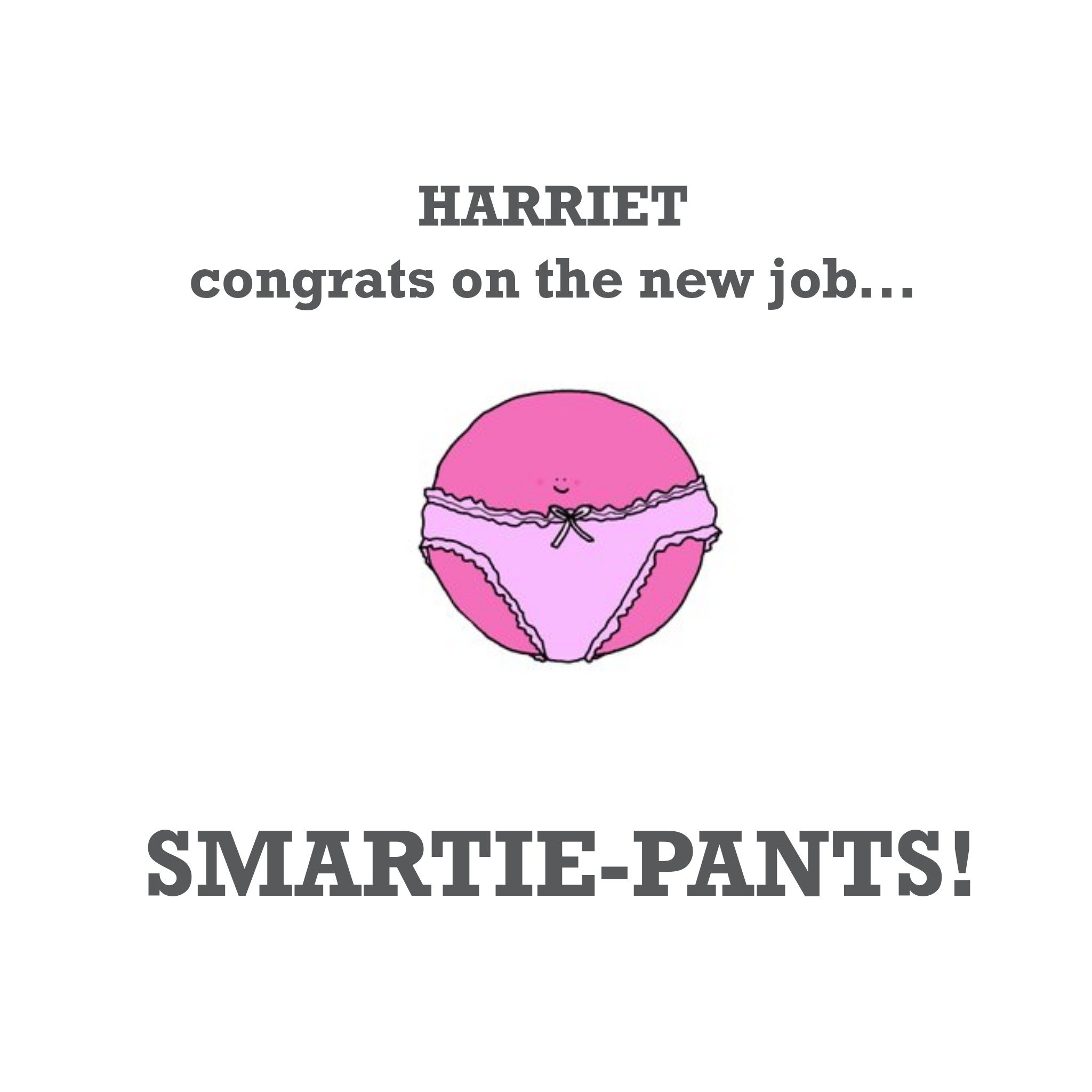Moonpig Smartie Pants Personalised New Job Card, Large