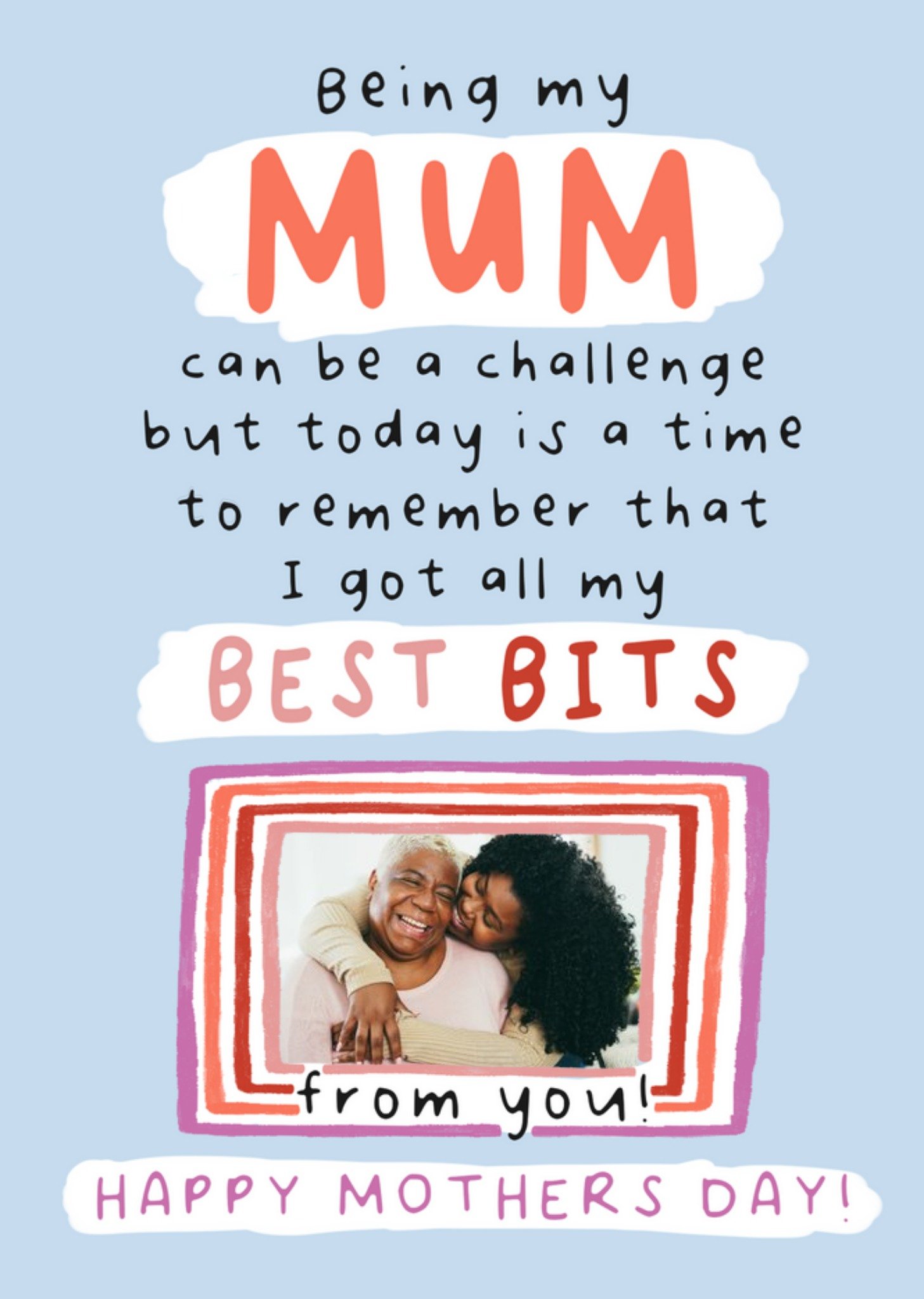 I Got All My Best Bits From You Photo Upload Mother's Day Card Ecard