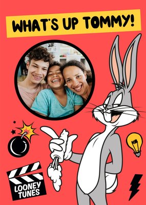 Looney Tunes Bugs Bunny What's Up Photo Upload Birthday Card