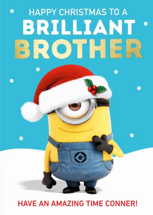 Despicable Me Minions Christmas Card To A Brilliant Brother